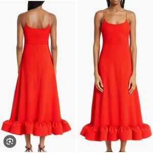 Red/Orange Orire Dire dress as seen on Meghan Markle